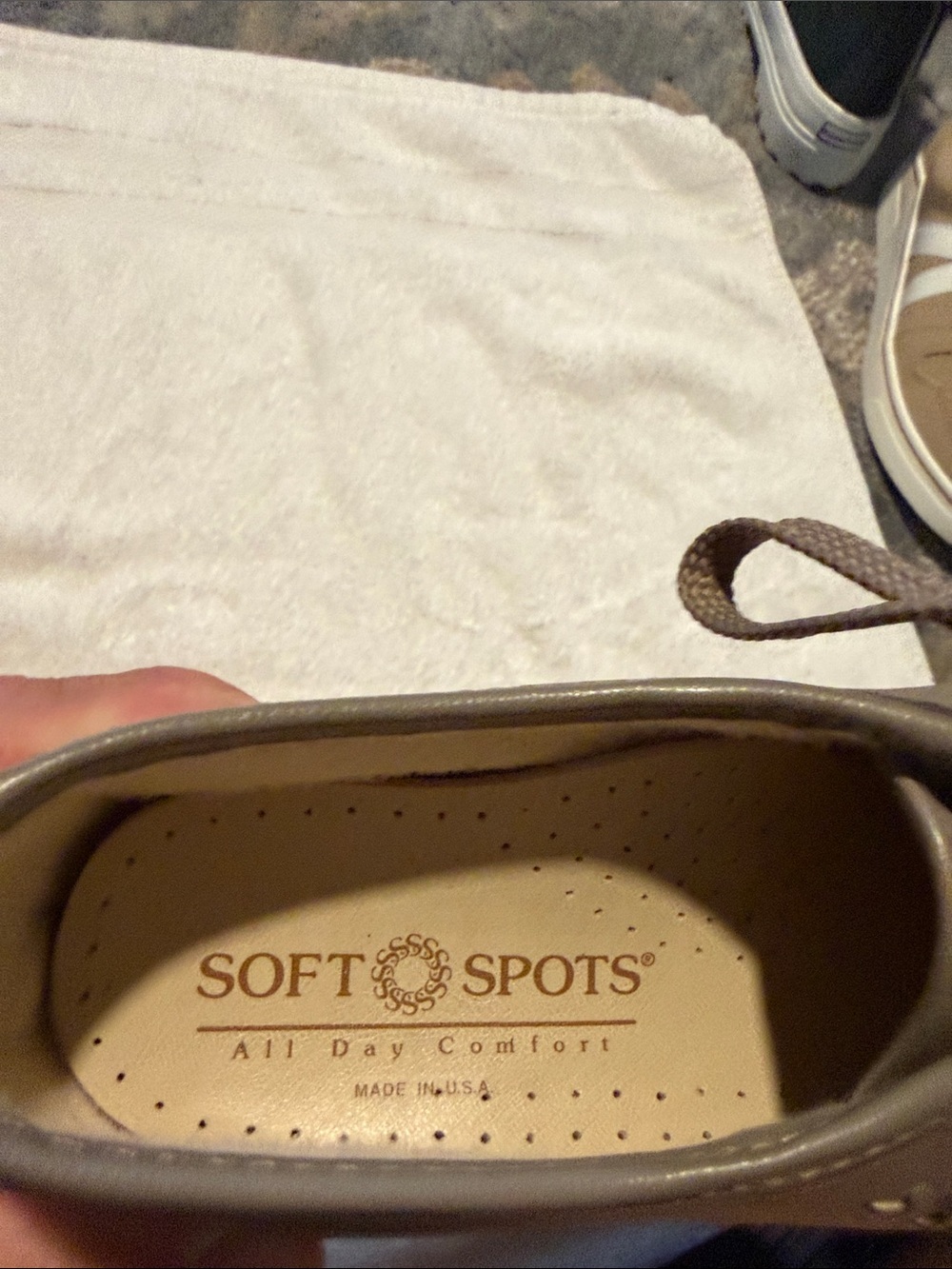 Women's Lace-Up Moccasin Flats in Taupe - Picture 2 of 5